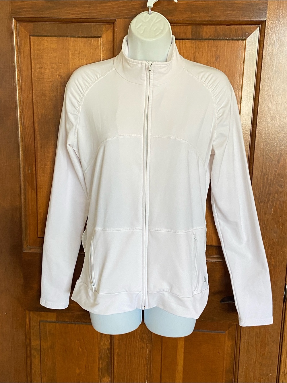 LIJA off white full zip athletic performance jacket golf tennis gym Size Medium - Picture 2 of 10